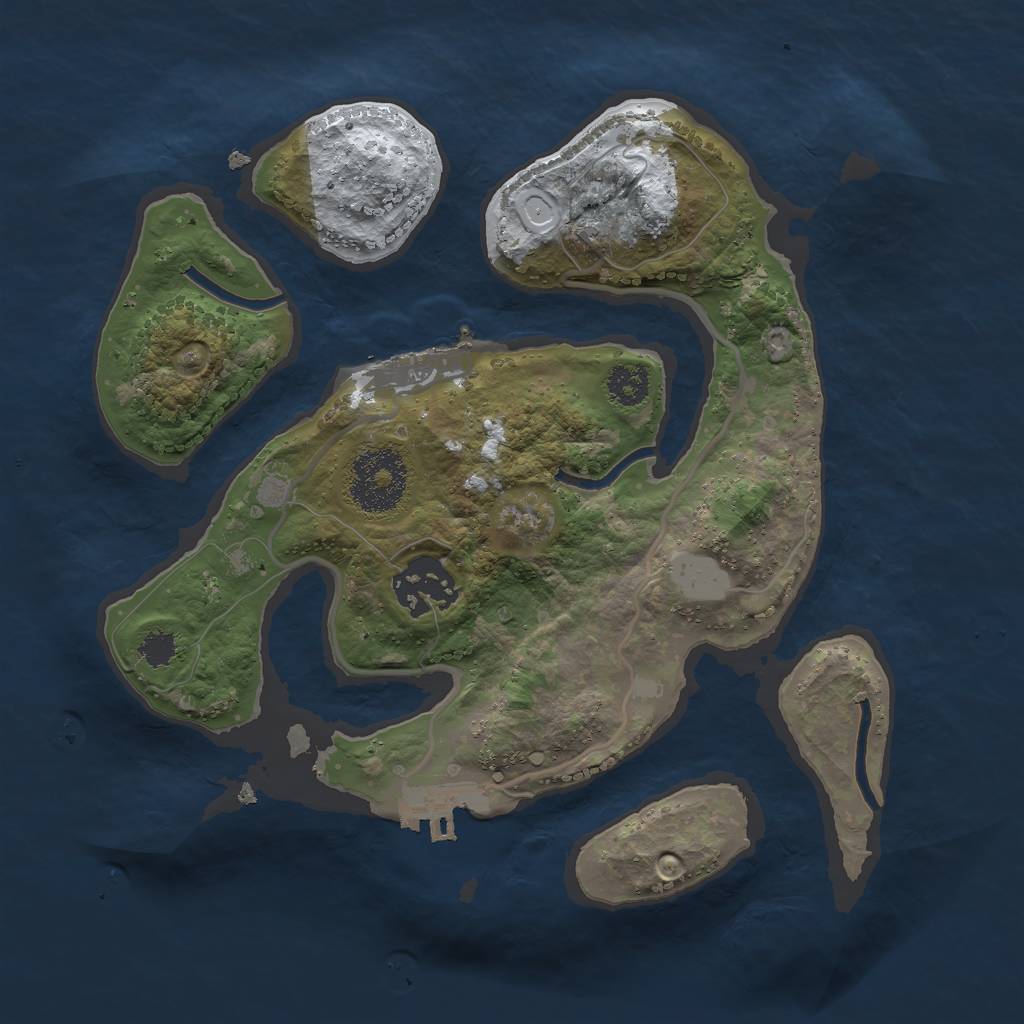 Rust Map: Procedural Map, Size: 2500, Seed: 888304, 8 Monuments