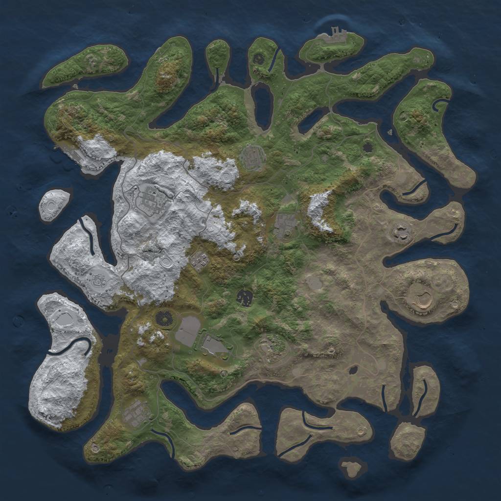 Rust Map: Procedural Map, Size: 4500, Seed: 54567852, 18 Monuments