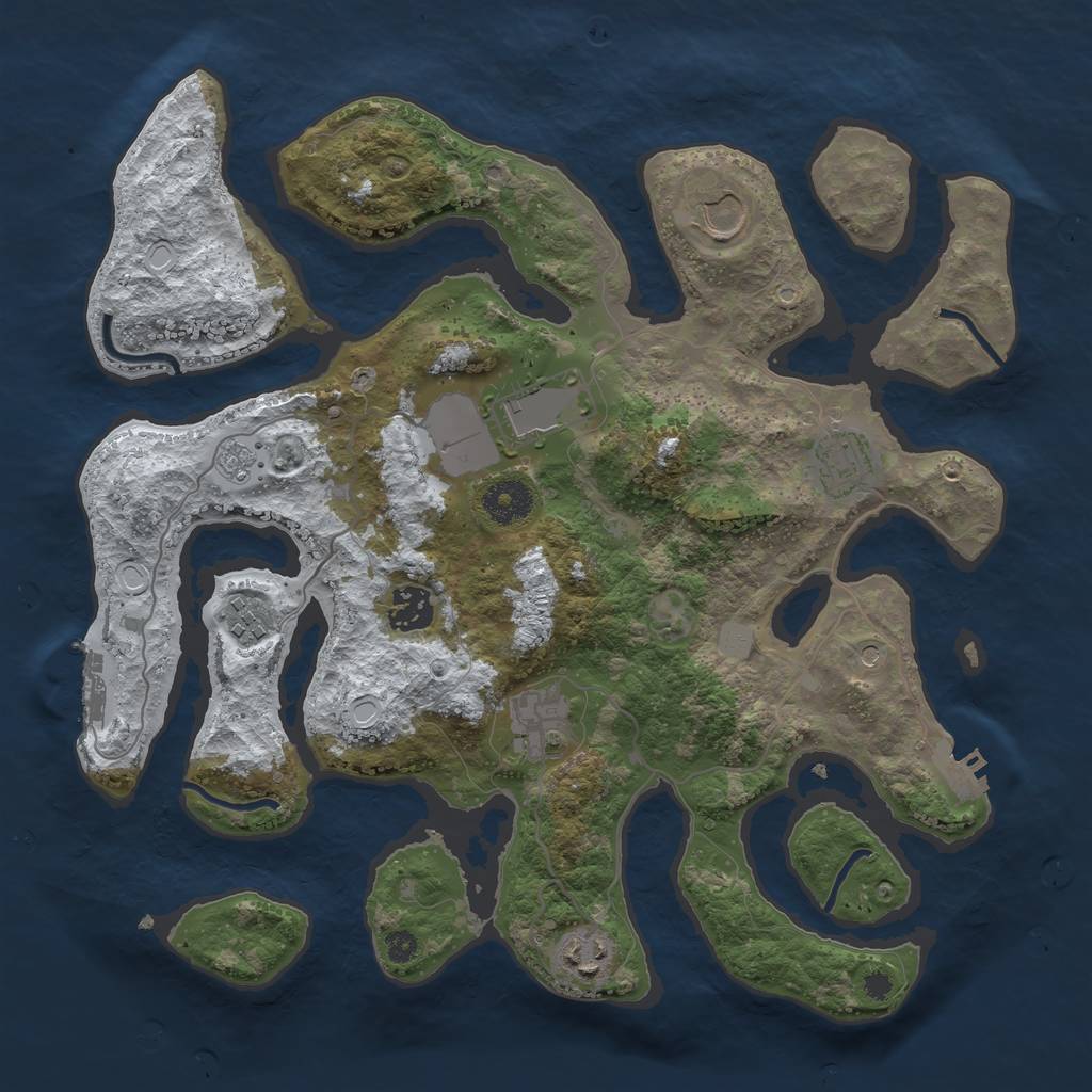 Rust Map: Procedural Map, Size: 3500, Seed: 1669802, 16 Monuments