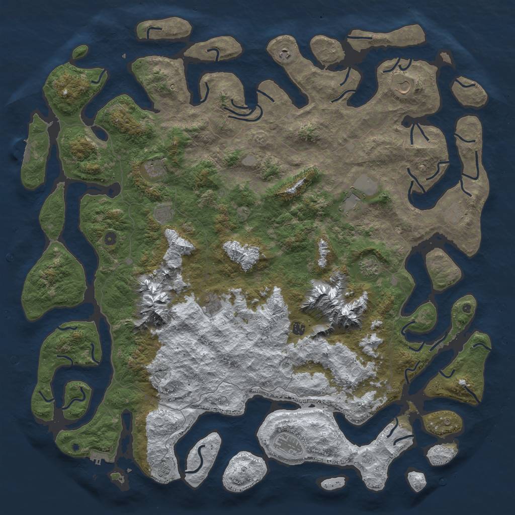 Rust Map: Procedural Map, Size: 6000, Seed: 342234, 20 Monuments