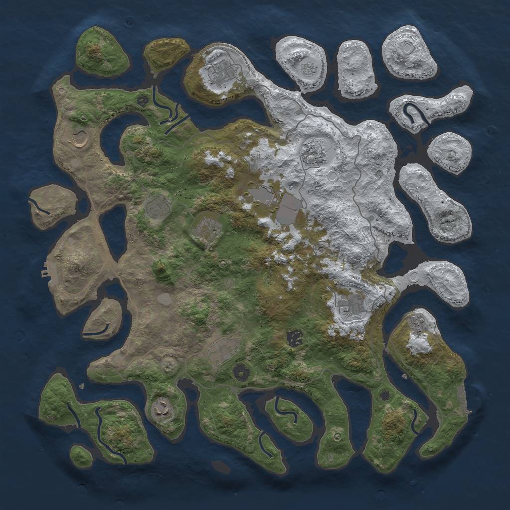 Rust Map: Procedural Map, Size: 4500, Seed: 4742225, 20 Monuments
