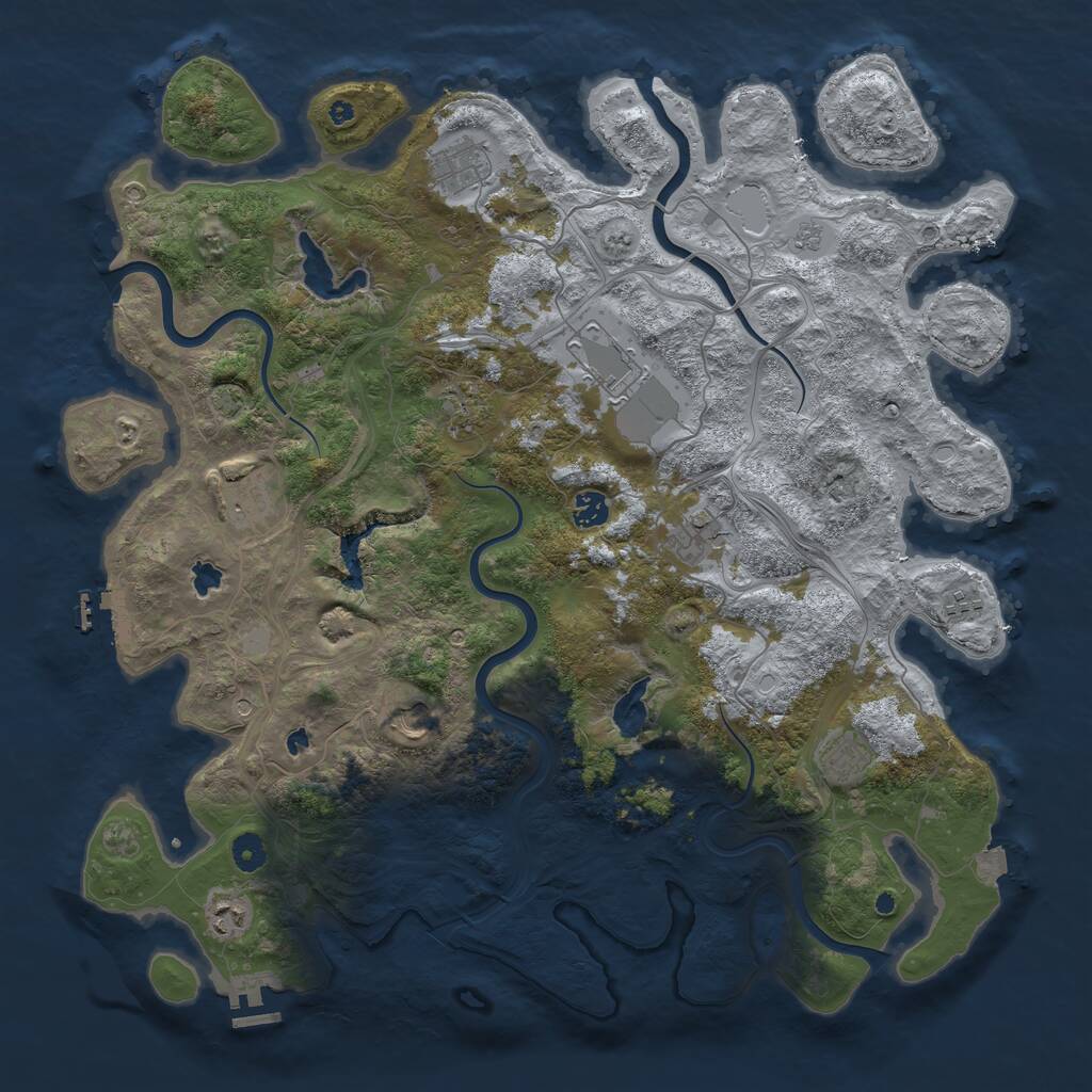 Rust Map: Procedural Map, Size: 4500, Seed: 4742225, 16 Monuments