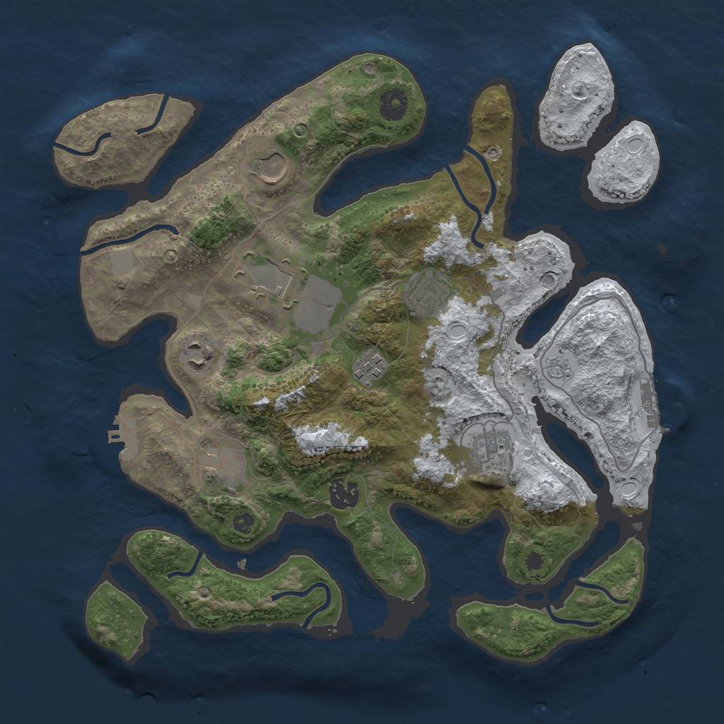 Rust Map: Procedural Map, Size: 3500, Seed: 2201228, 16 Monuments