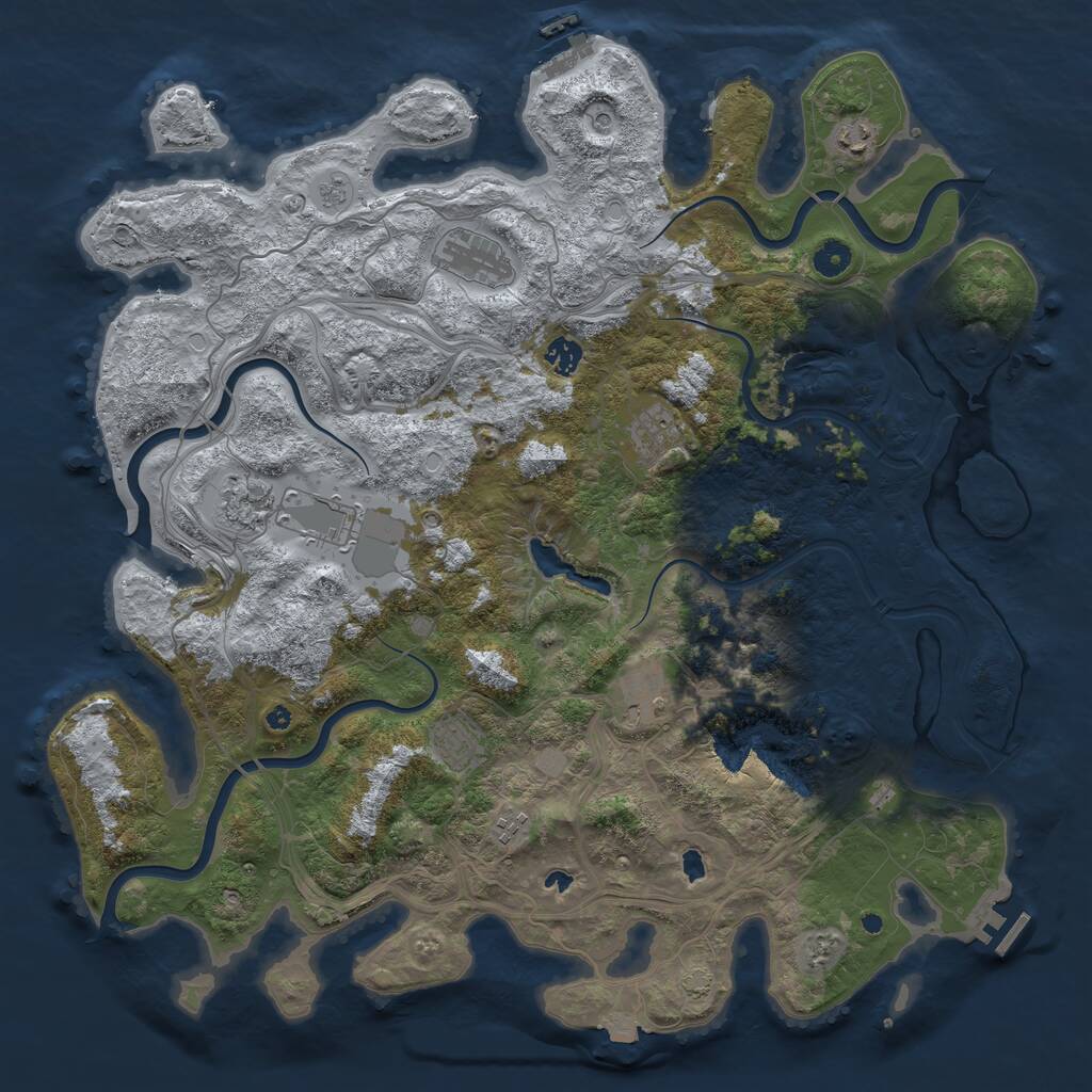 Rust Map: Procedural Map, Size: 4500, Seed: 5264752, 15 Monuments