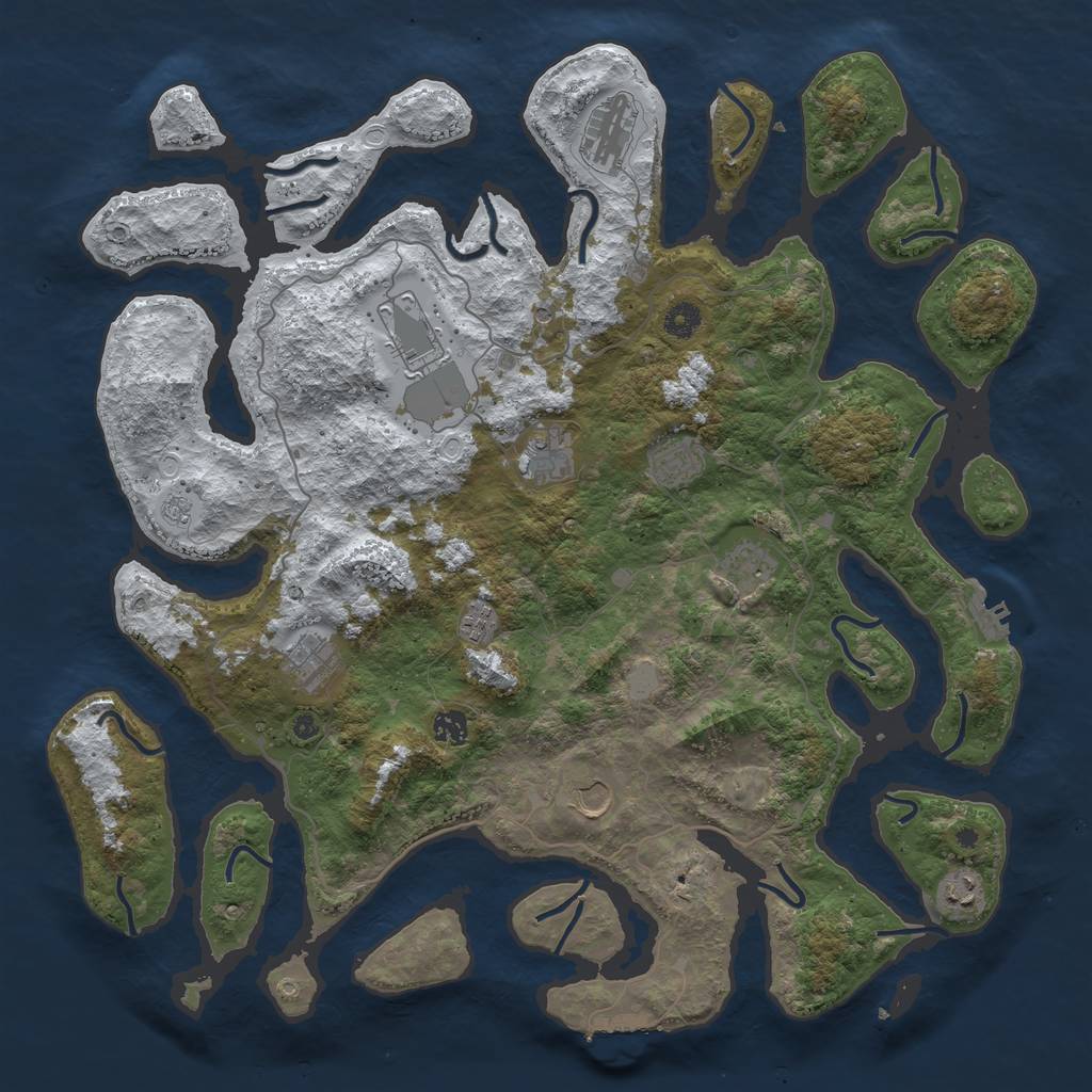 Rust Map: Procedural Map, Size: 4500, Seed: 5264752, 19 Monuments