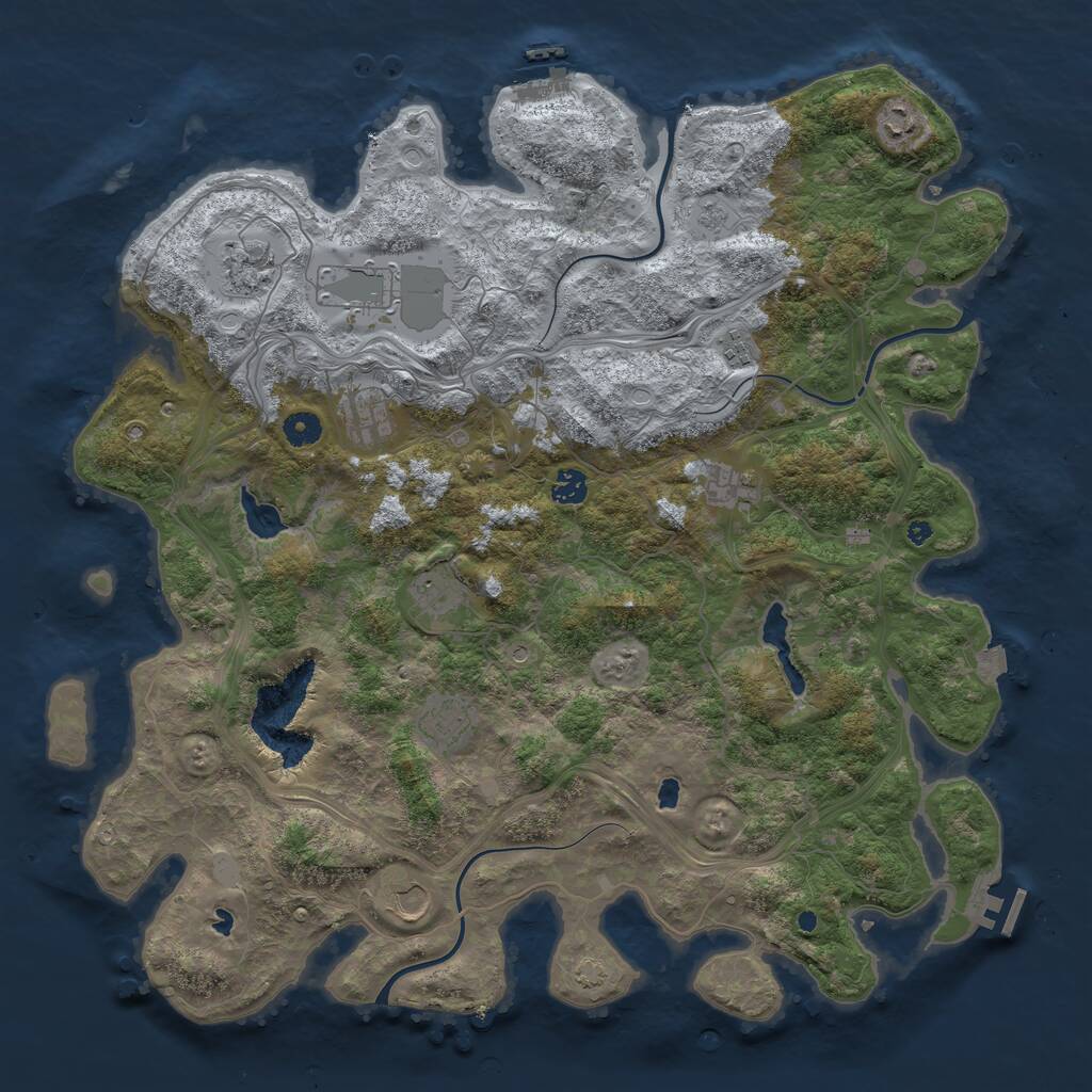 Rust Map: Procedural Map, Size: 4500, Seed: 4874442, 16 Monuments