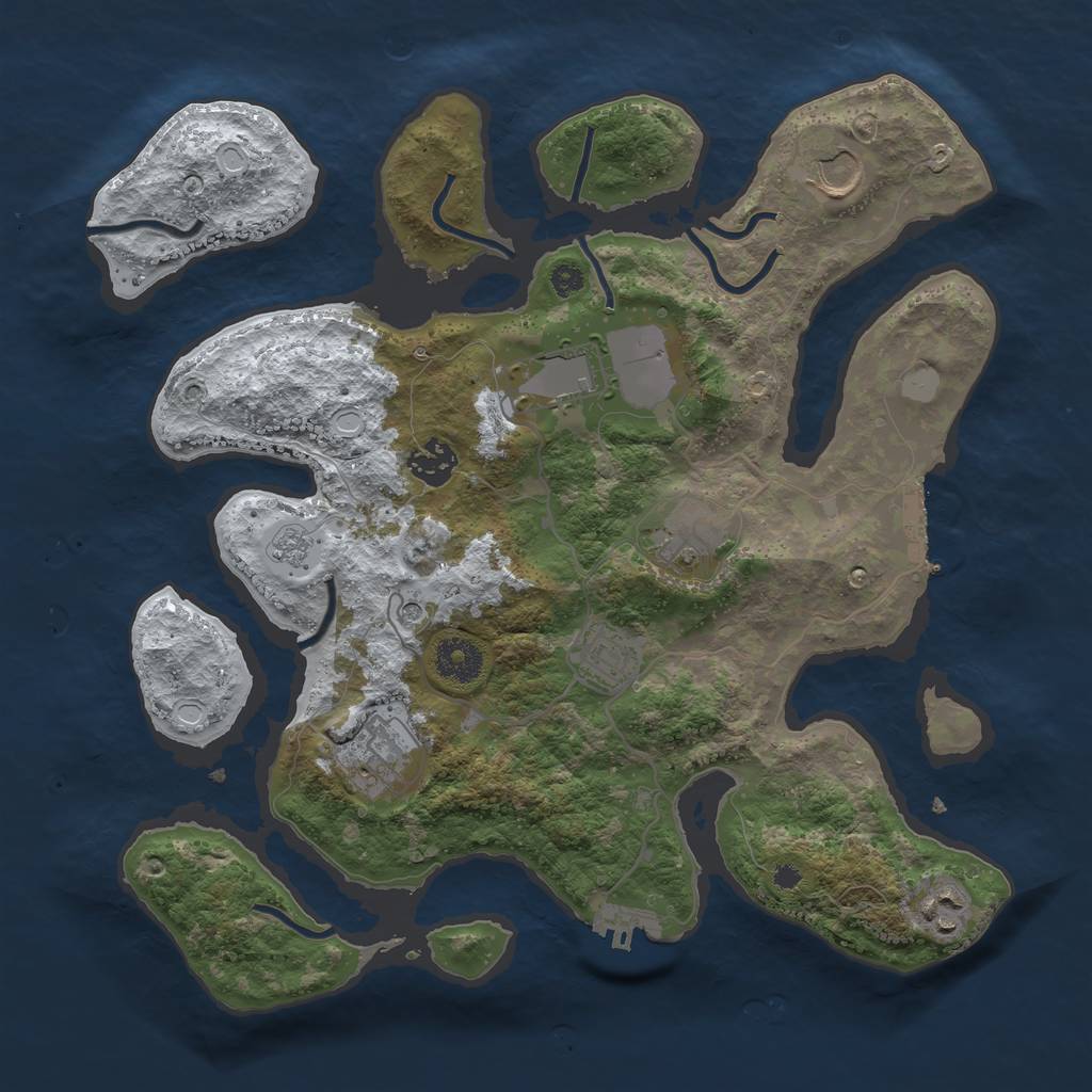 Rust Map: Procedural Map, Size: 3500, Seed: 5624642, 16 Monuments