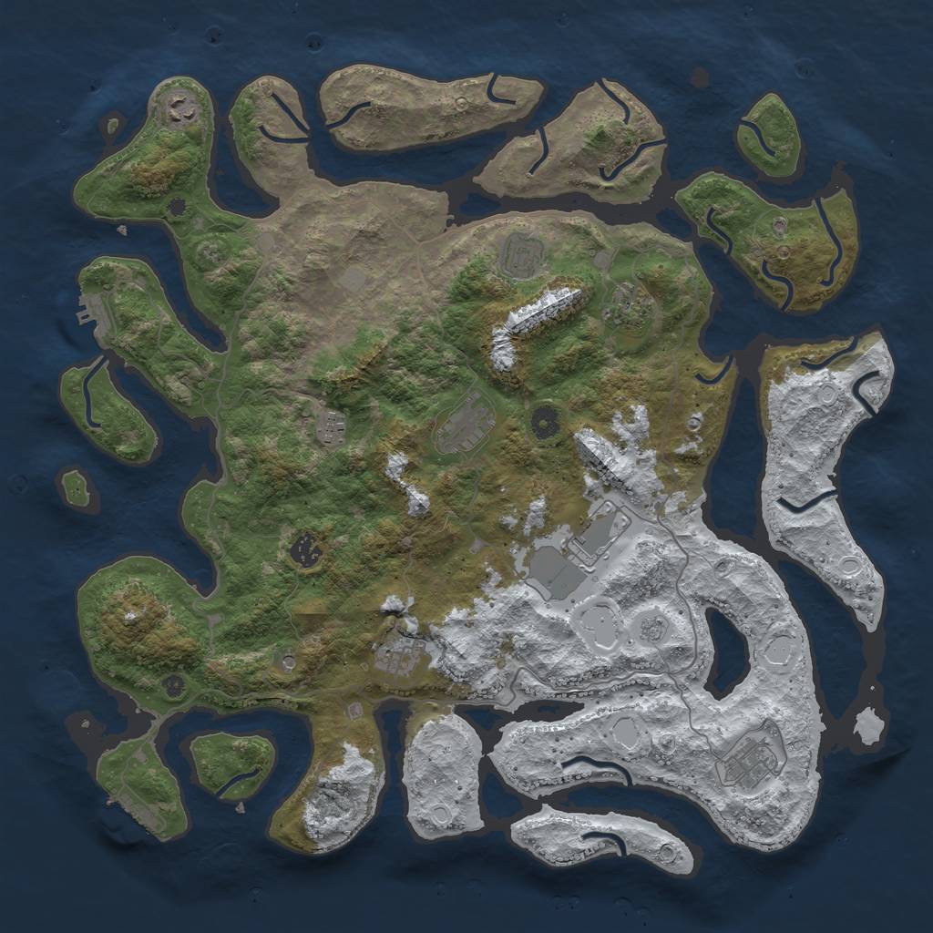 Rust Map: Procedural Map, Size: 4500, Seed: 3506149, 18 Monuments