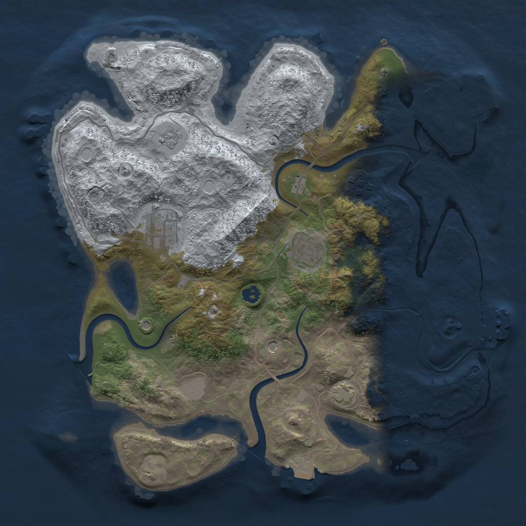 Rust Map: Procedural Map, Size: 3000, Seed: 1530664483, 9 Monuments