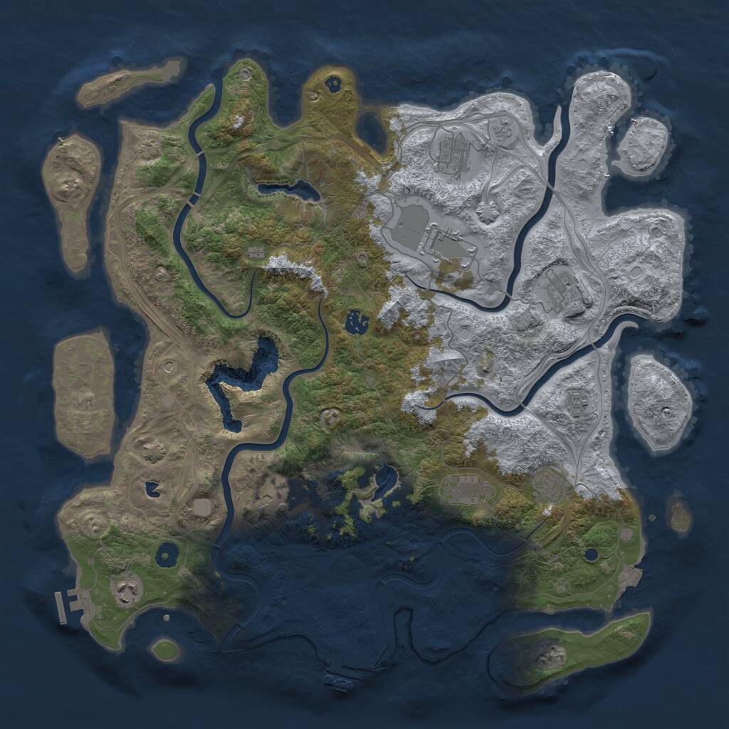 Rust Map: Procedural Map, Size: 4500, Seed: 698223134, 15 Monuments