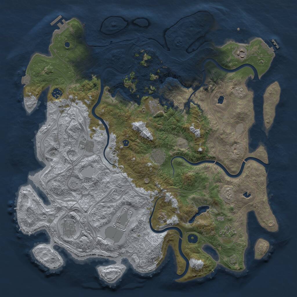 Rust Map: Procedural Map, Size: 4500, Seed: 5762855, 15 Monuments