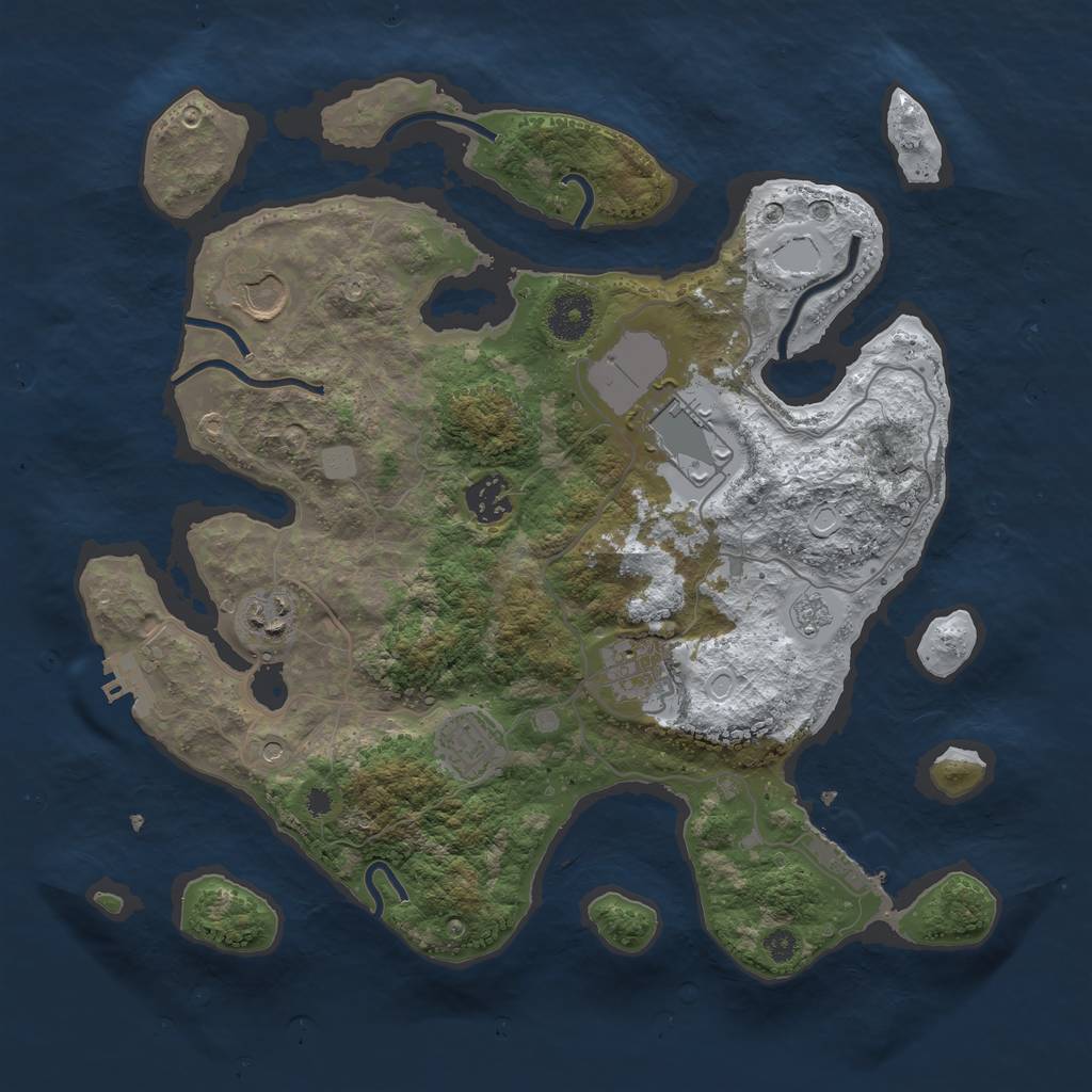 Rust Map: Procedural Map, Size: 3500, Seed: 2360326, 15 Monuments