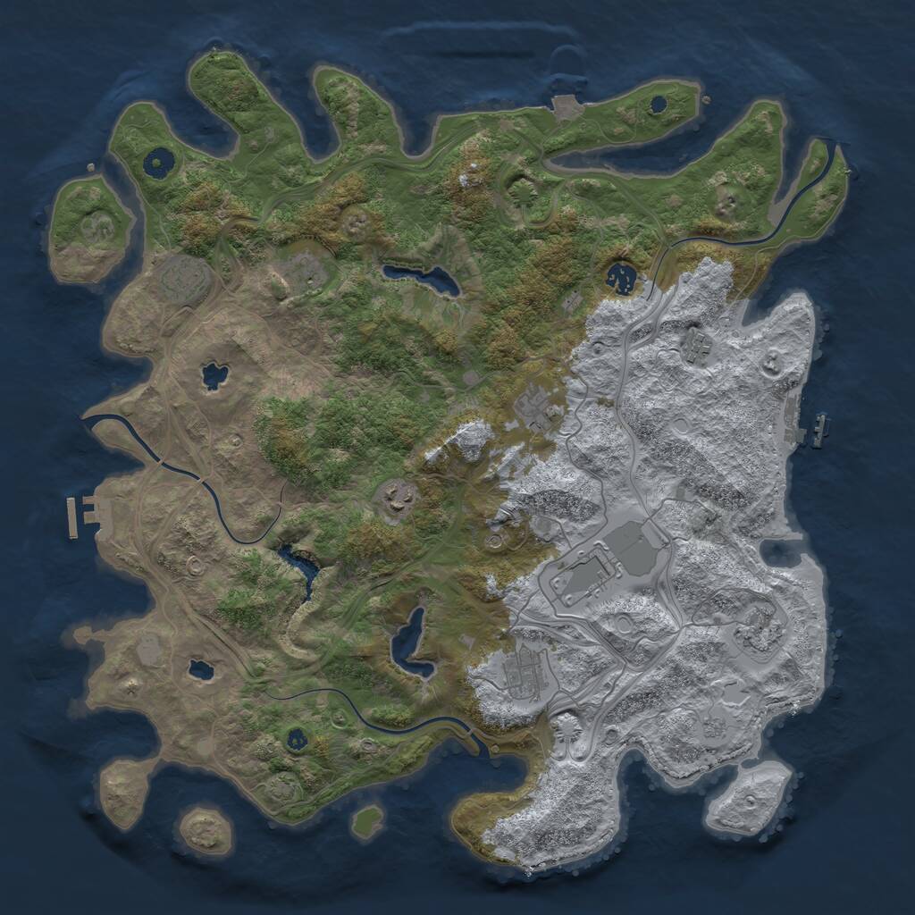 Rust Map: Procedural Map, Size: 4500, Seed: 93851, 15 Monuments