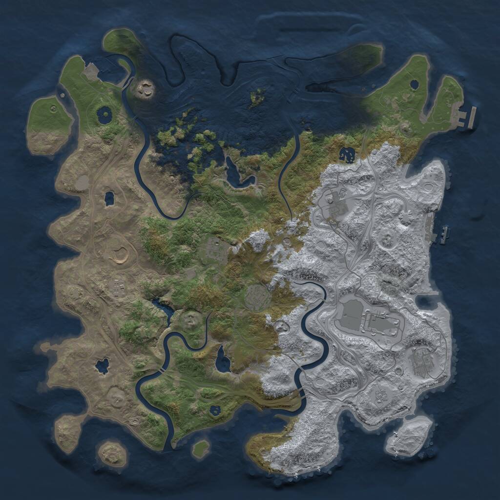 Rust Map: Procedural Map, Size: 4500, Seed: 93851, 15 Monuments