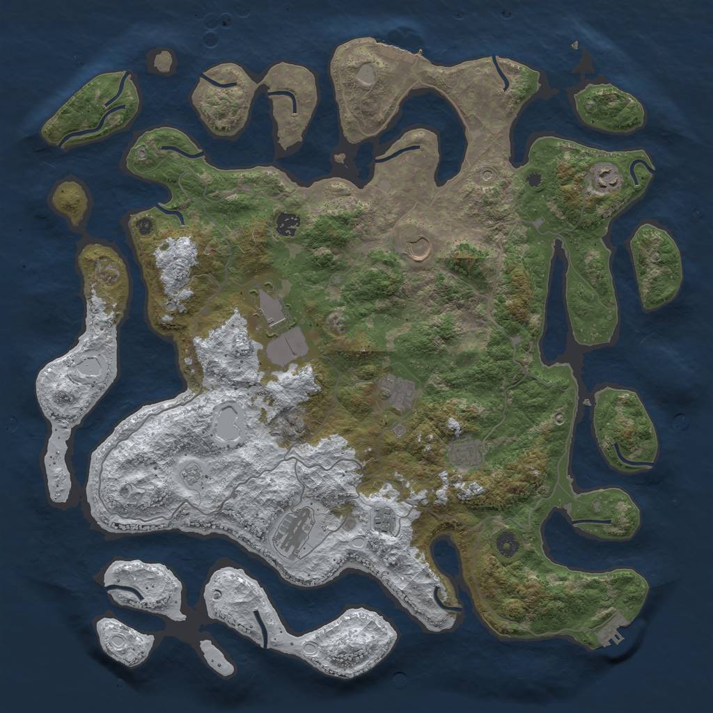 Rust Map: Procedural Map, Size: 4476, Seed: 3775156, 17 Monuments
