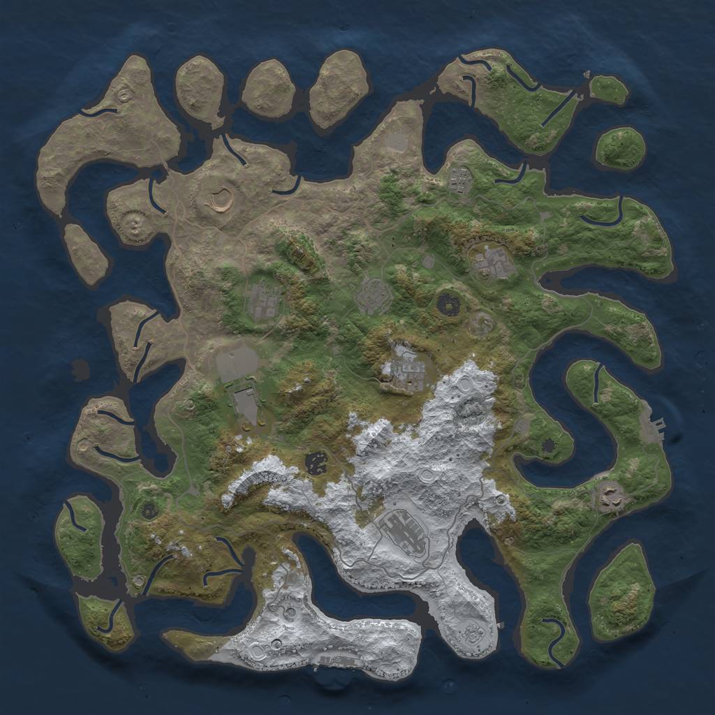 Rust Map: Procedural Map, Size: 4500, Seed: 3508944, 19 Monuments