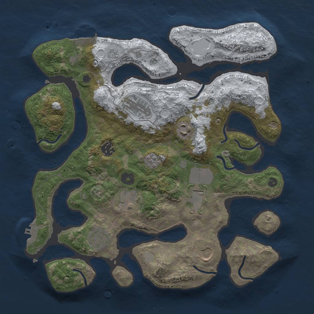 Rust Map: Procedural Map, Size: 3500, Seed: 267865713, 17 Monuments