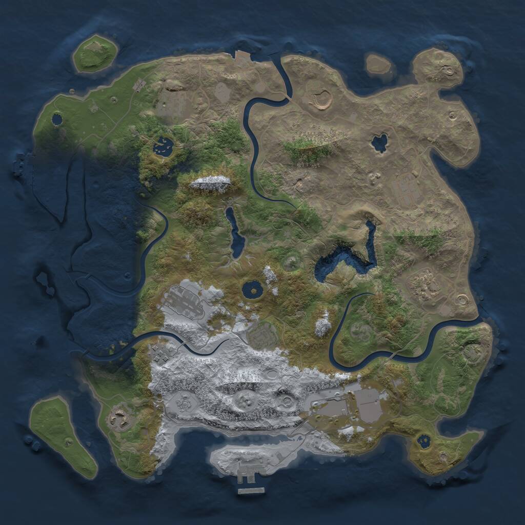 Rust Map: Procedural Map, Size: 4000, Seed: 1511, 16 Monuments