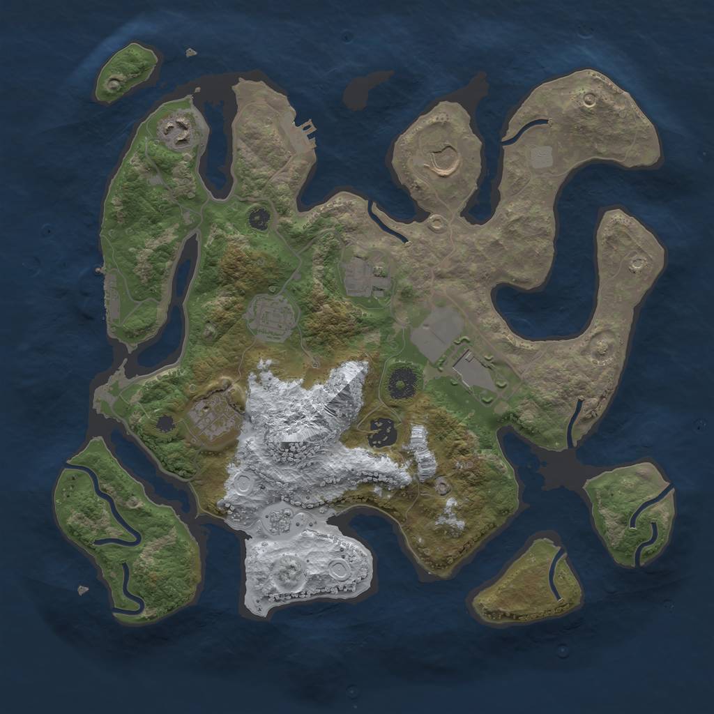 Rust Map: Procedural Map, Size: 3500, Seed: 5465702, 15 Monuments