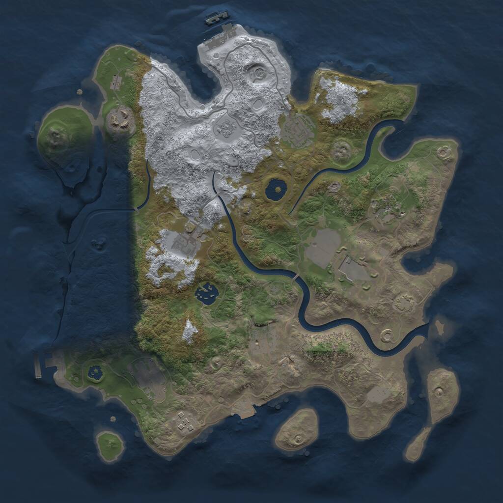 Rust Map: Procedural Map, Size: 3500, Seed: 479234, 15 Monuments