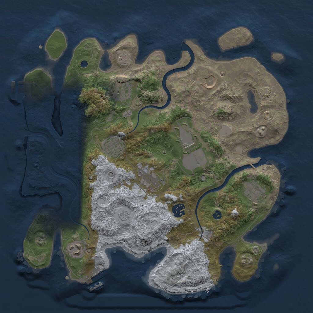 Rust Map: Procedural Map, Size: 3500, Seed: 1720895, 15 Monuments