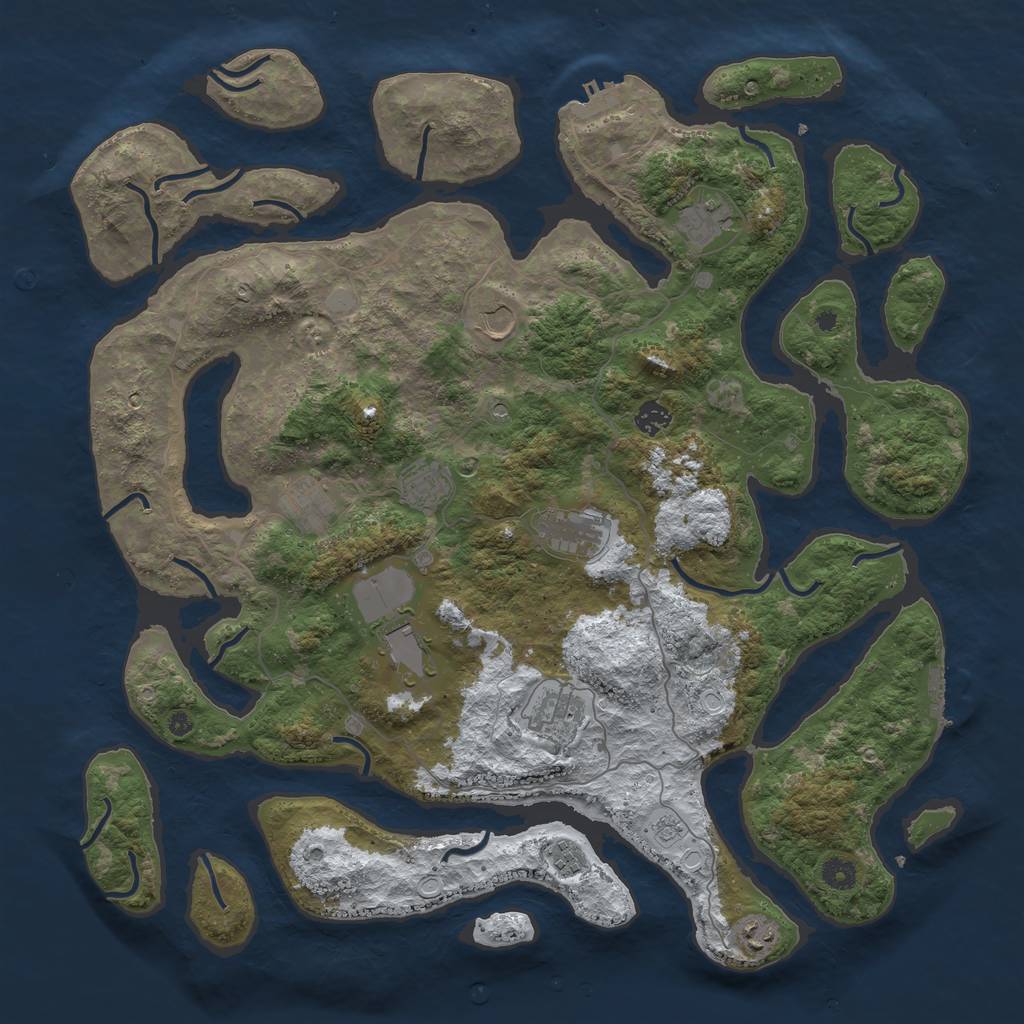 Rust Map: Procedural Map, Size: 4500, Seed: 2855566, 19 Monuments