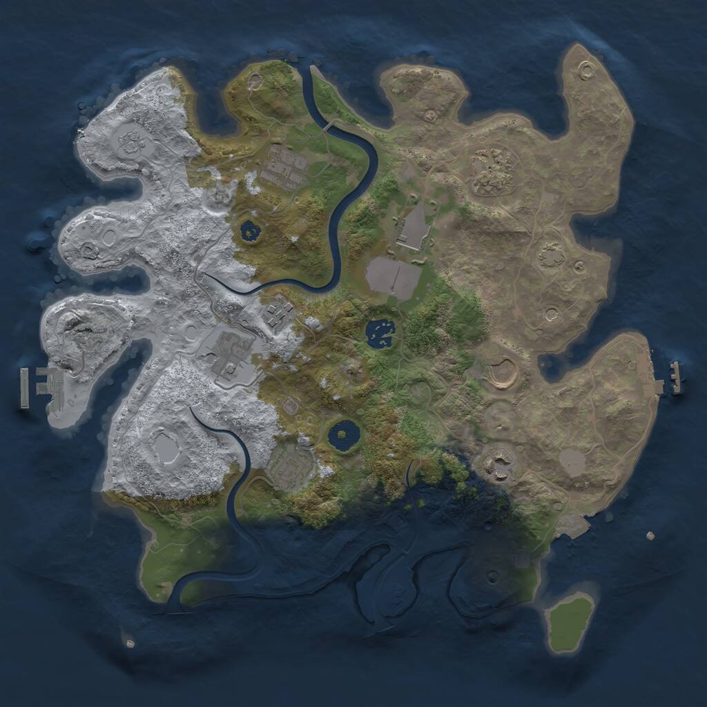 Rust Map: Procedural Map, Size: 3500, Seed: 3513832, 15 Monuments