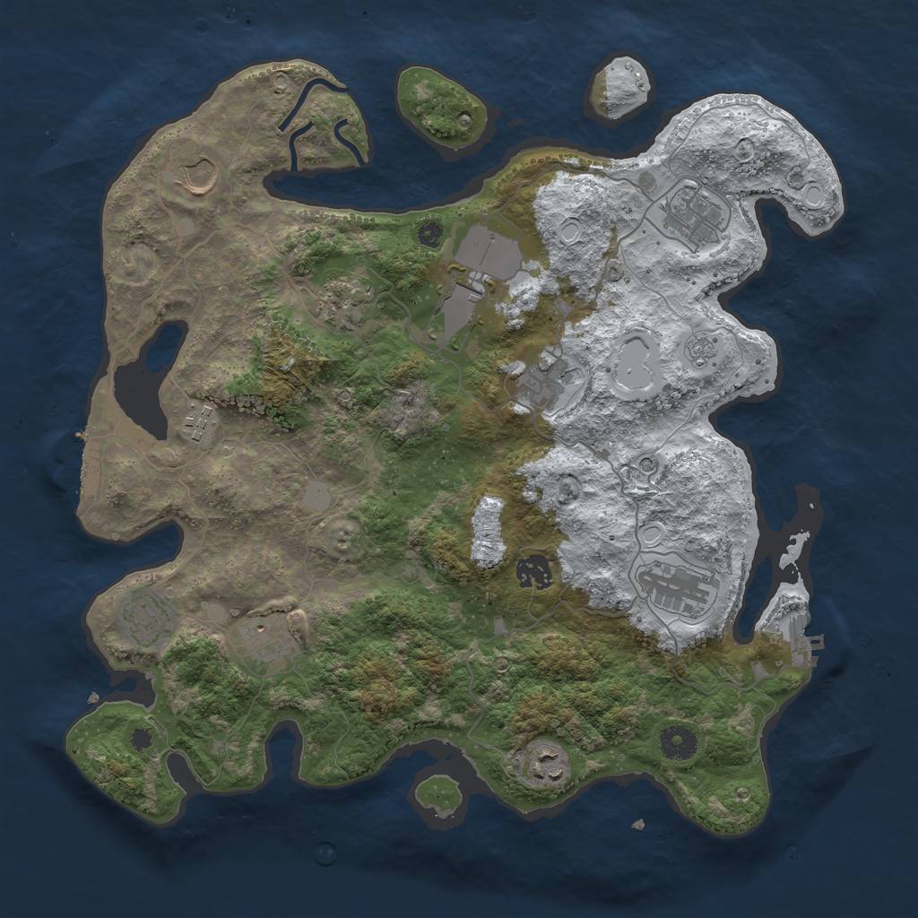 Rust Map: Procedural Map, Size: 3800, Seed: 2127526, 20 Monuments