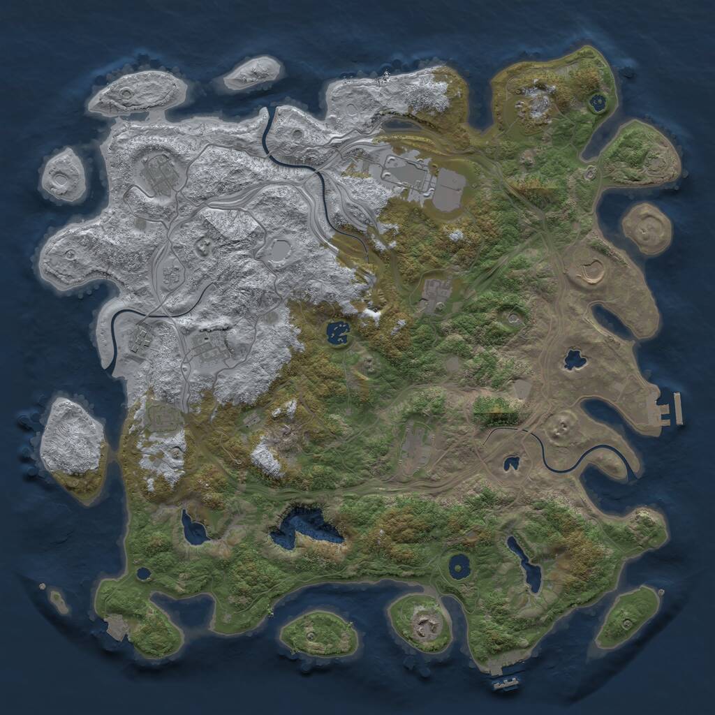 Rust Map: Procedural Map, Size: 4500, Seed: 3110339, 17 Monuments