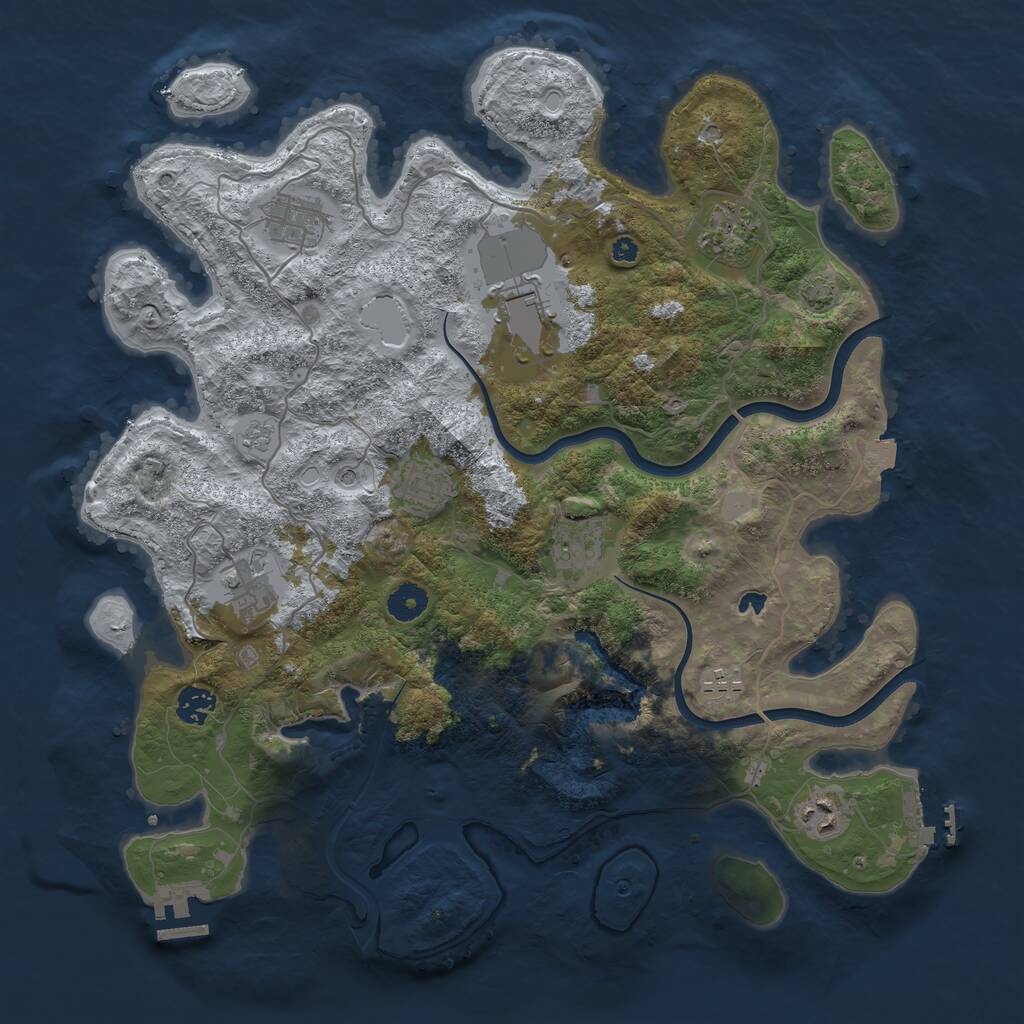 Rust Map: Procedural Map, Size: 4000, Seed: 135870813, 15 Monuments