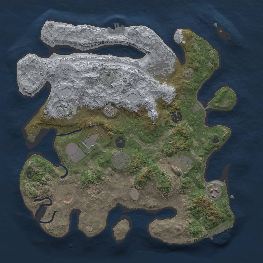 Rust Map: Procedural Map, Size: 3500, Seed: 6009589, 17 Monuments
