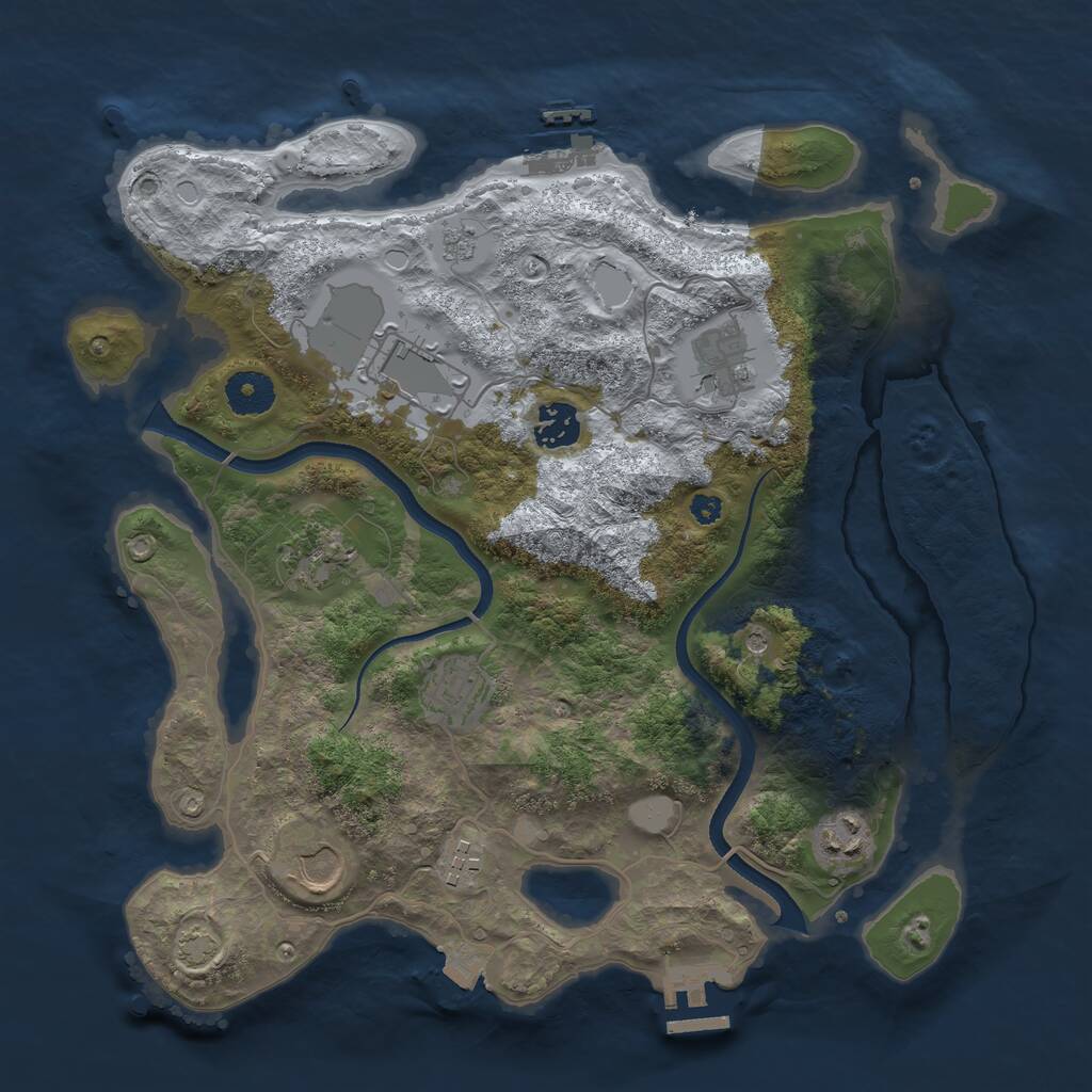 Rust Map: Procedural Map, Size: 3500, Seed: 4836732, 14 Monuments