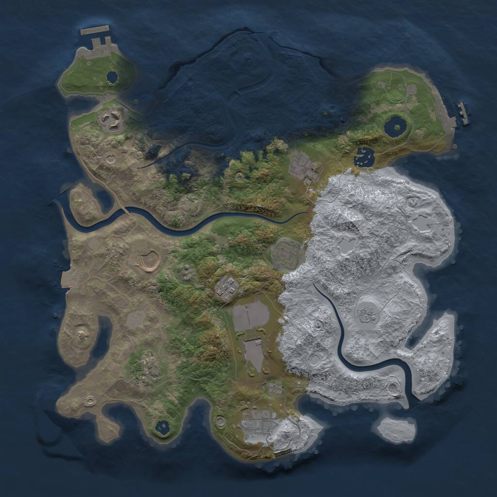 Rust Map: Procedural Map, Size: 3500, Seed: 2134931, 15 Monuments