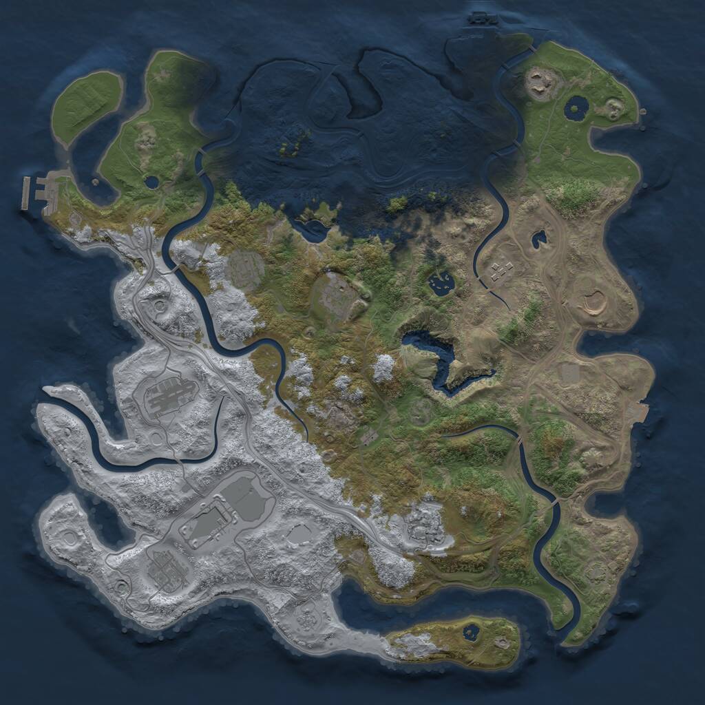 Rust Map: Procedural Map, Size: 4250, Seed: 18805434, 16 Monuments