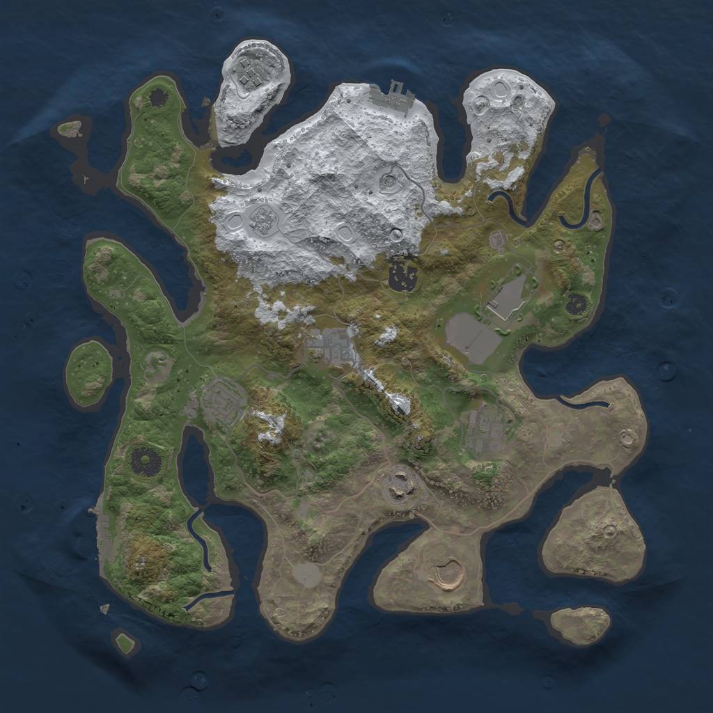 Rust Map: Procedural Map, Size: 3500, Seed: 1447089, 17 Monuments