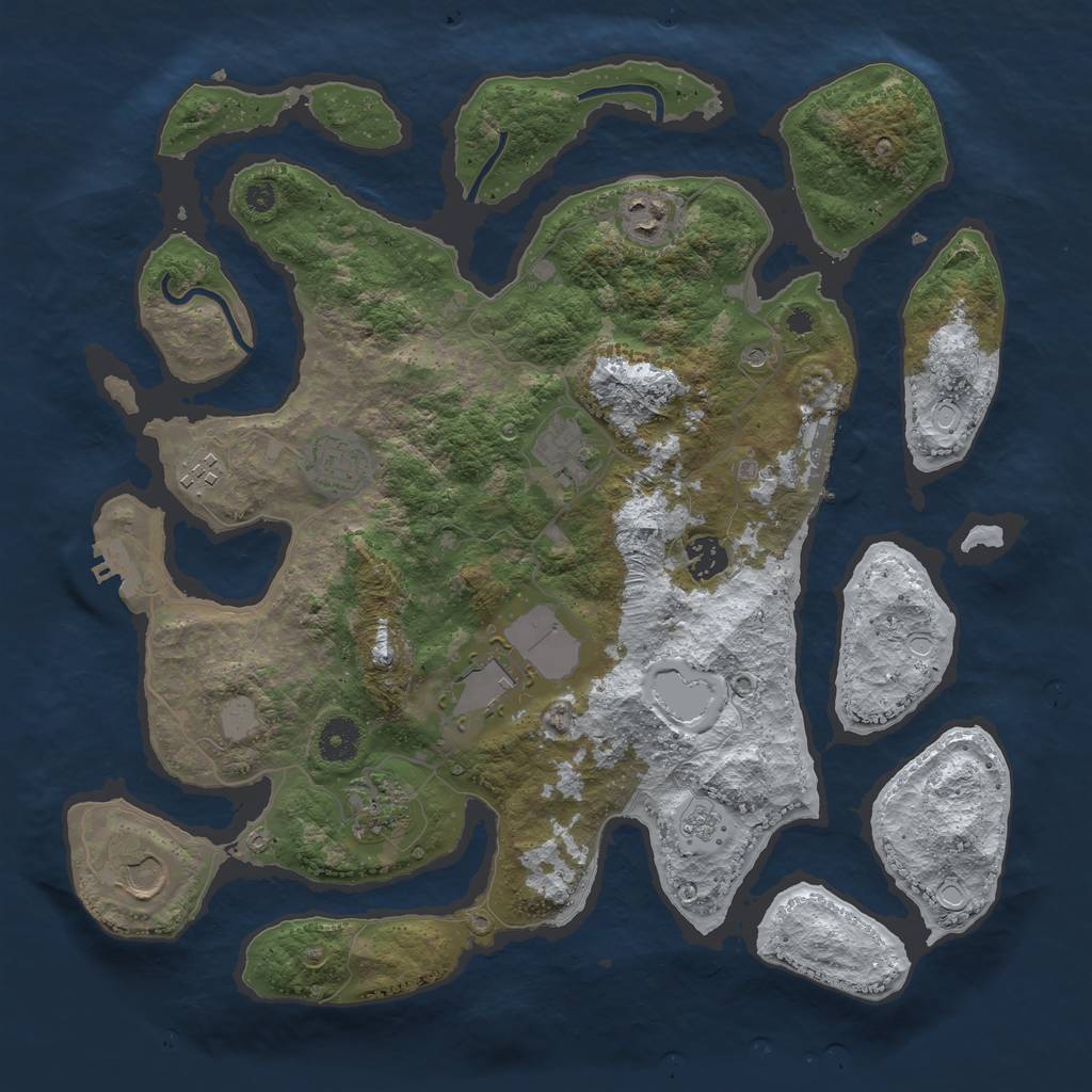 Rust Map: Procedural Map, Size: 3800, Seed: 19, 17 Monuments