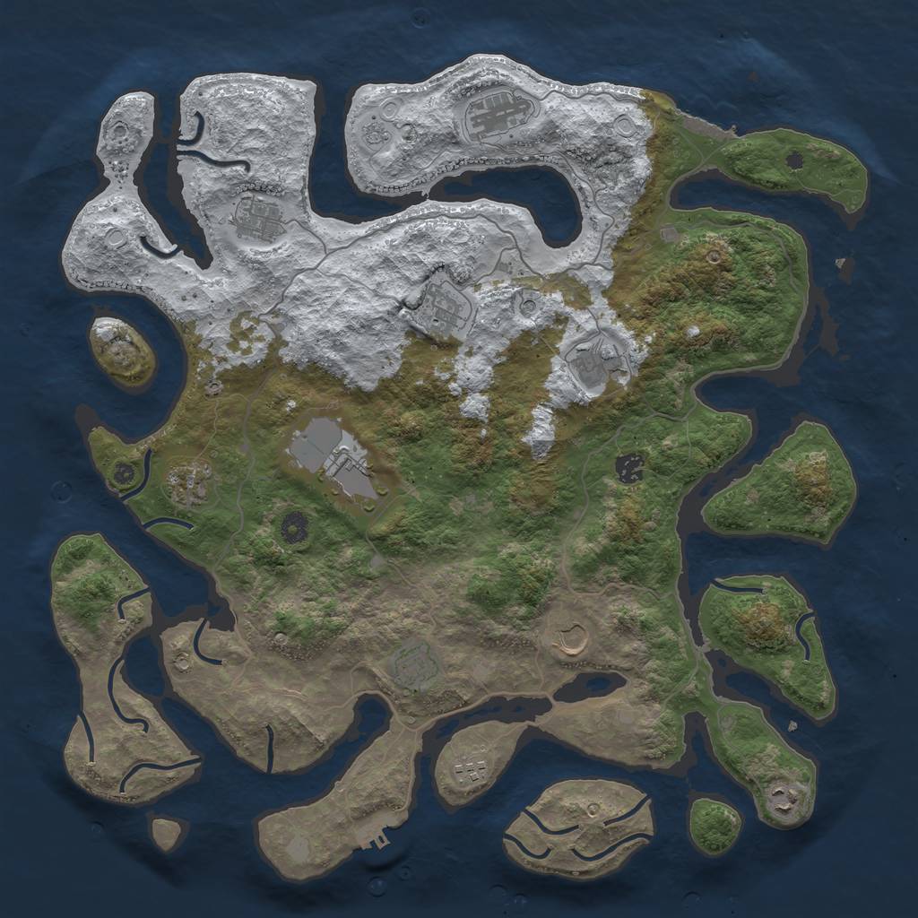 Rust Map: Procedural Map, Size: 4500, Seed: 4338195, 20 Monuments
