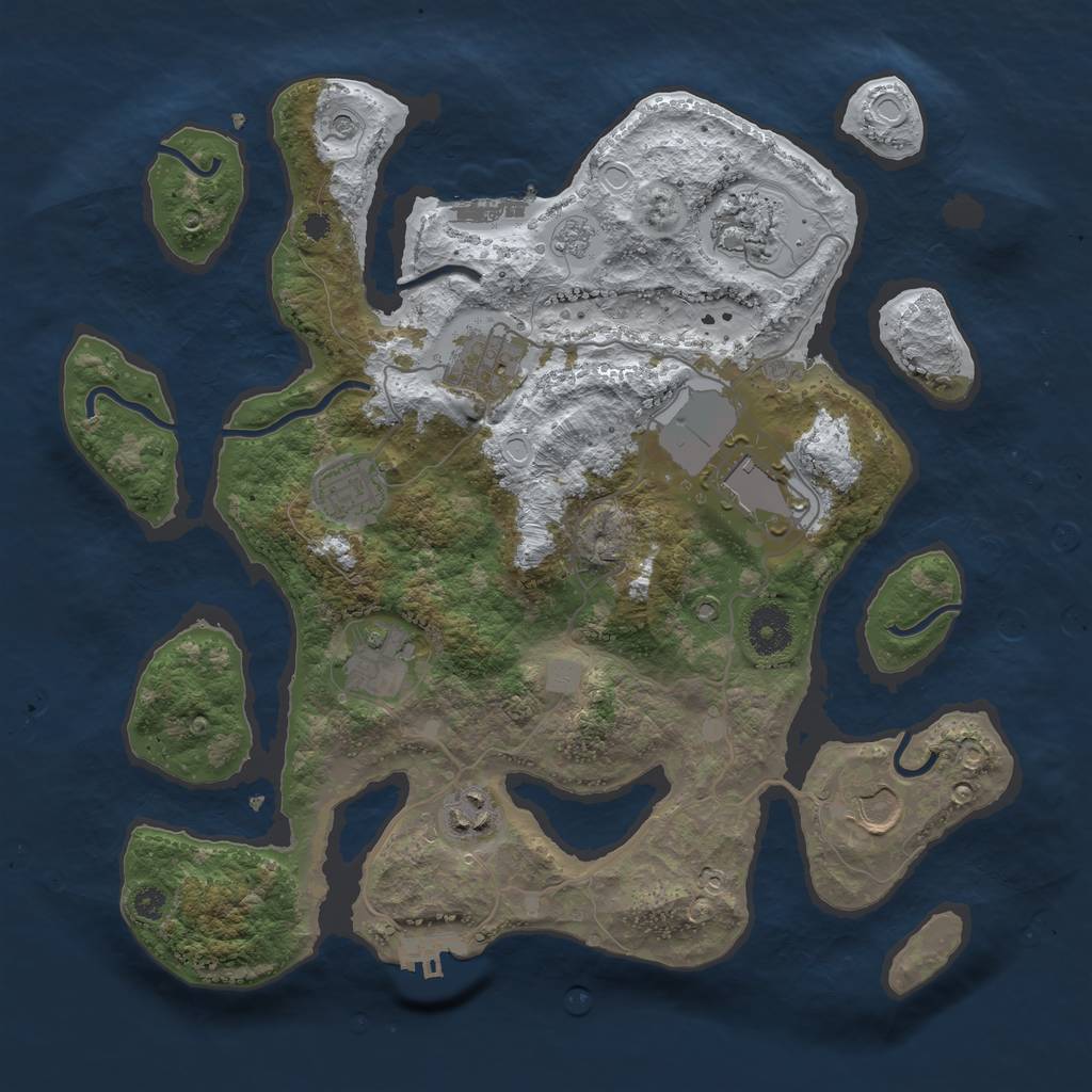 Rust Map: Procedural Map, Size: 3500, Seed: 5565620, 16 Monuments