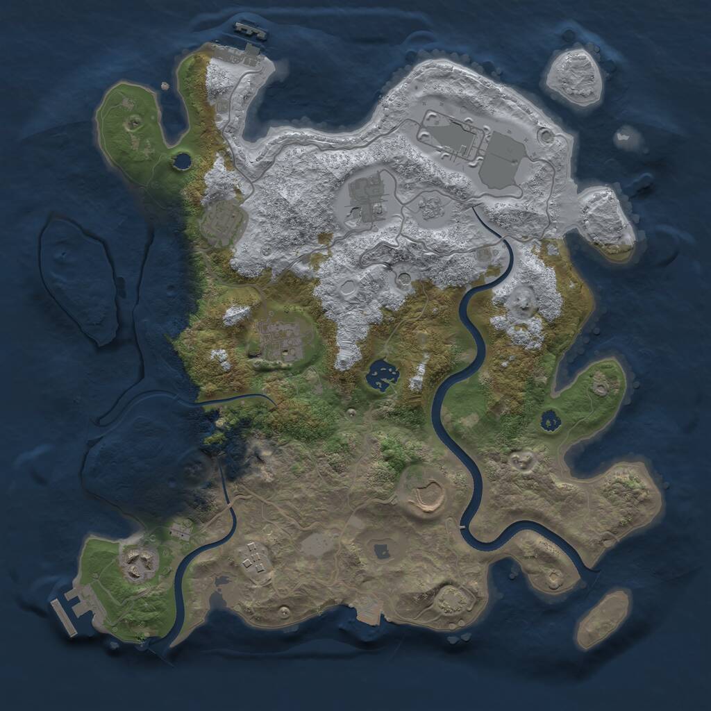 Rust Map: Procedural Map, Size: 3500, Seed: 5565620, 14 Monuments