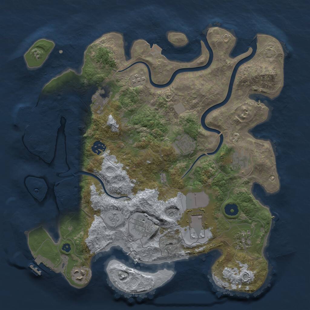 Rust Map: Procedural Map, Size: 3500, Seed: 6277617, 15 Monuments