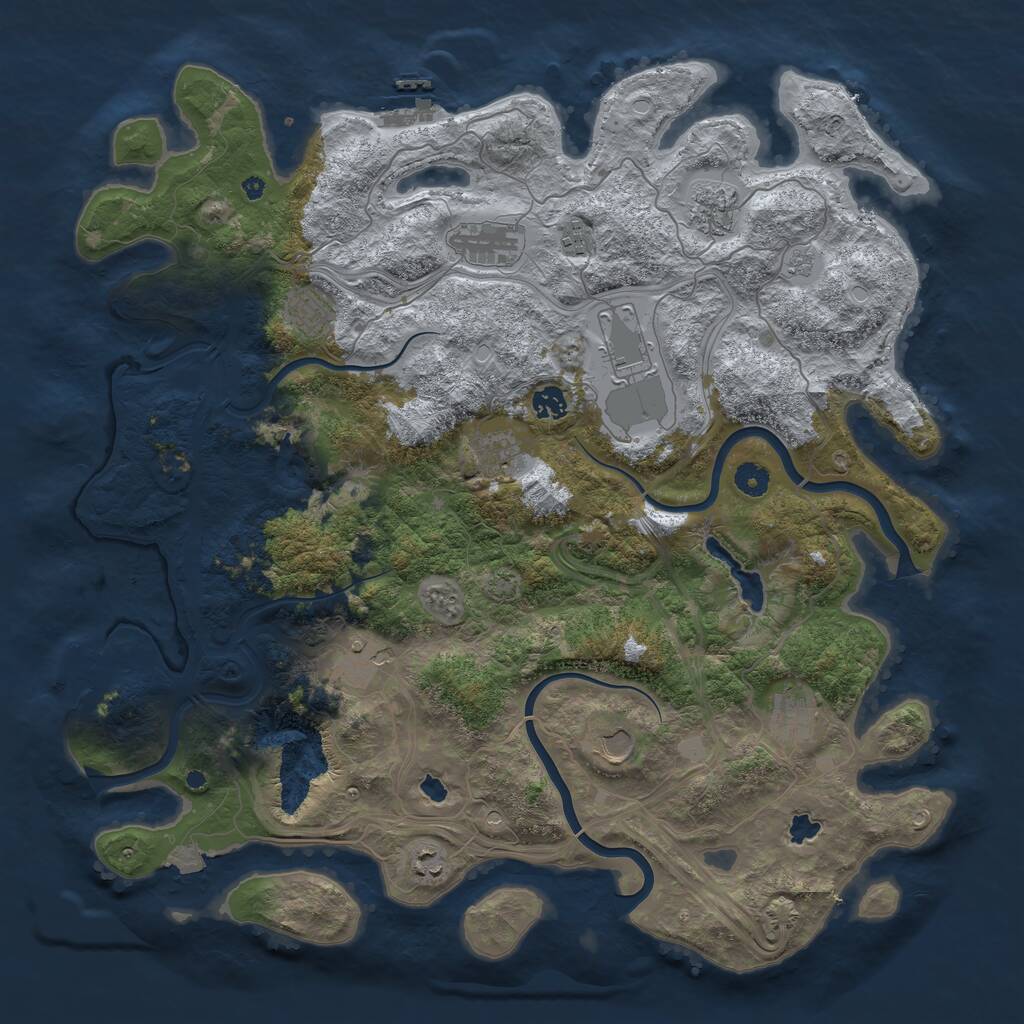 Rust Map: Procedural Map, Size: 4500, Seed: 267354, 17 Monuments