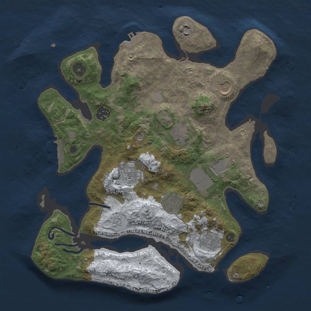 Rust Map: Procedural Map, Size: 3500, Seed: 508473, 17 Monuments