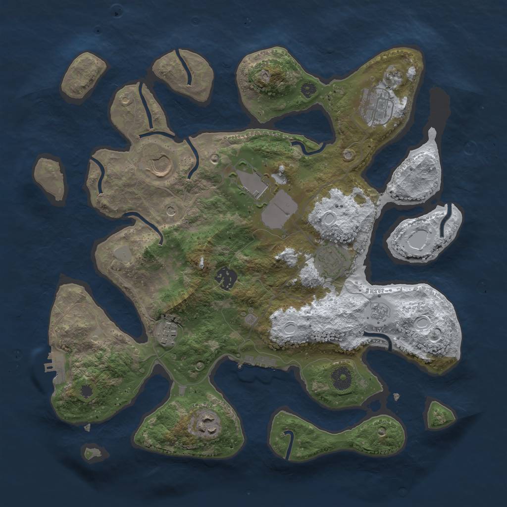 Rust Map: Procedural Map, Size: 3500, Seed: 1647159, 16 Monuments