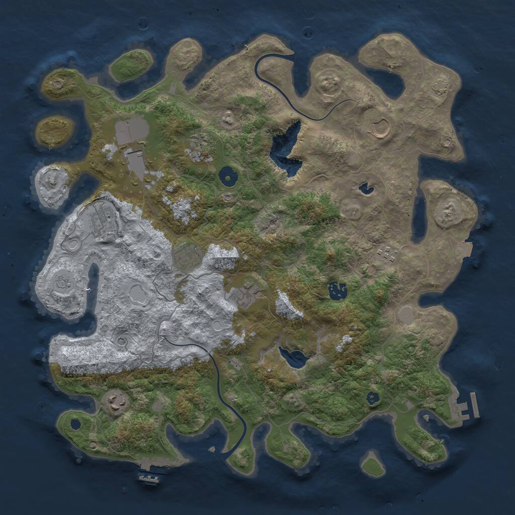 Rust Map: Procedural Map, Size: 4000, Seed: 1617261233, 15 Monuments