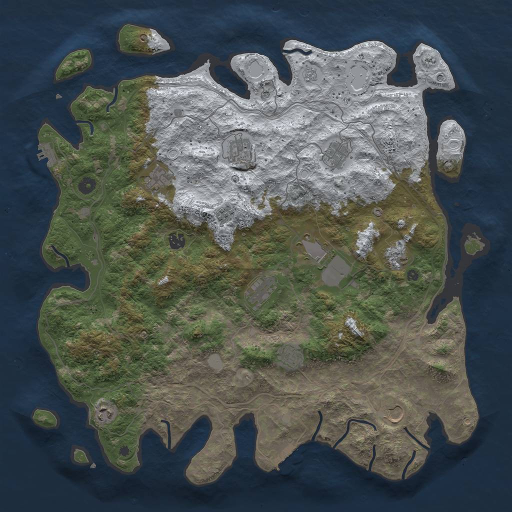 Rust Map: Procedural Map, Size: 4500, Seed: 2553632, 20 Monuments