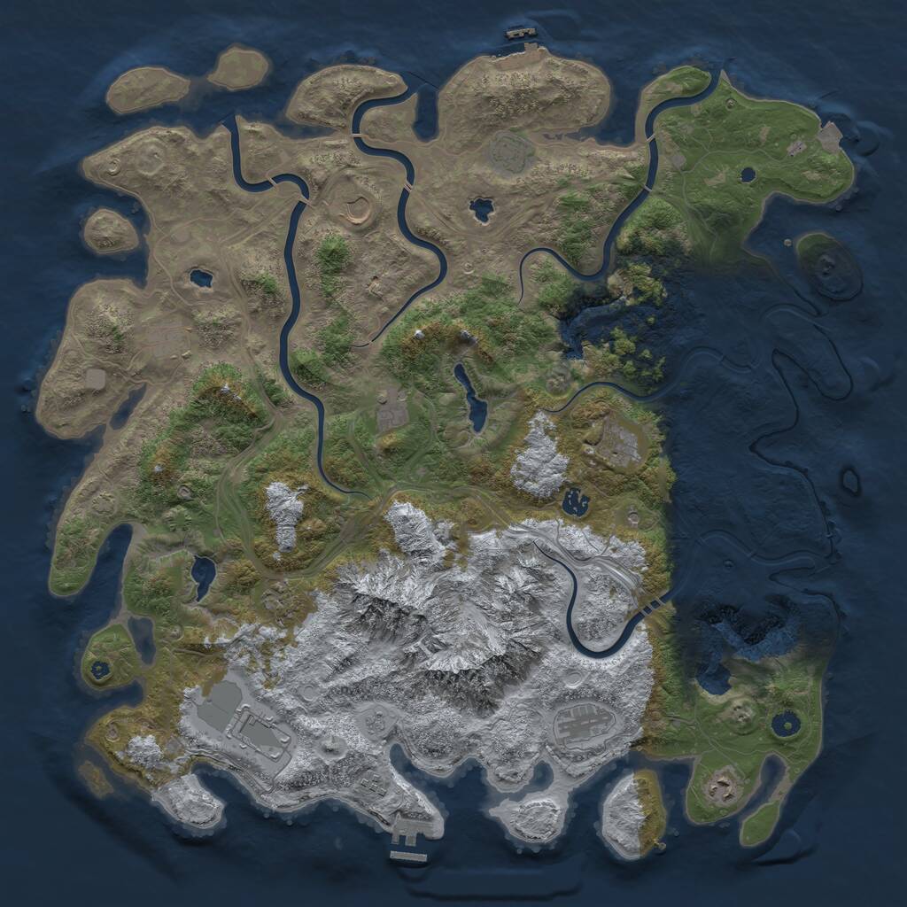 Rust Map: Procedural Map, Size: 5000, Seed: 448616284, 17 Monuments