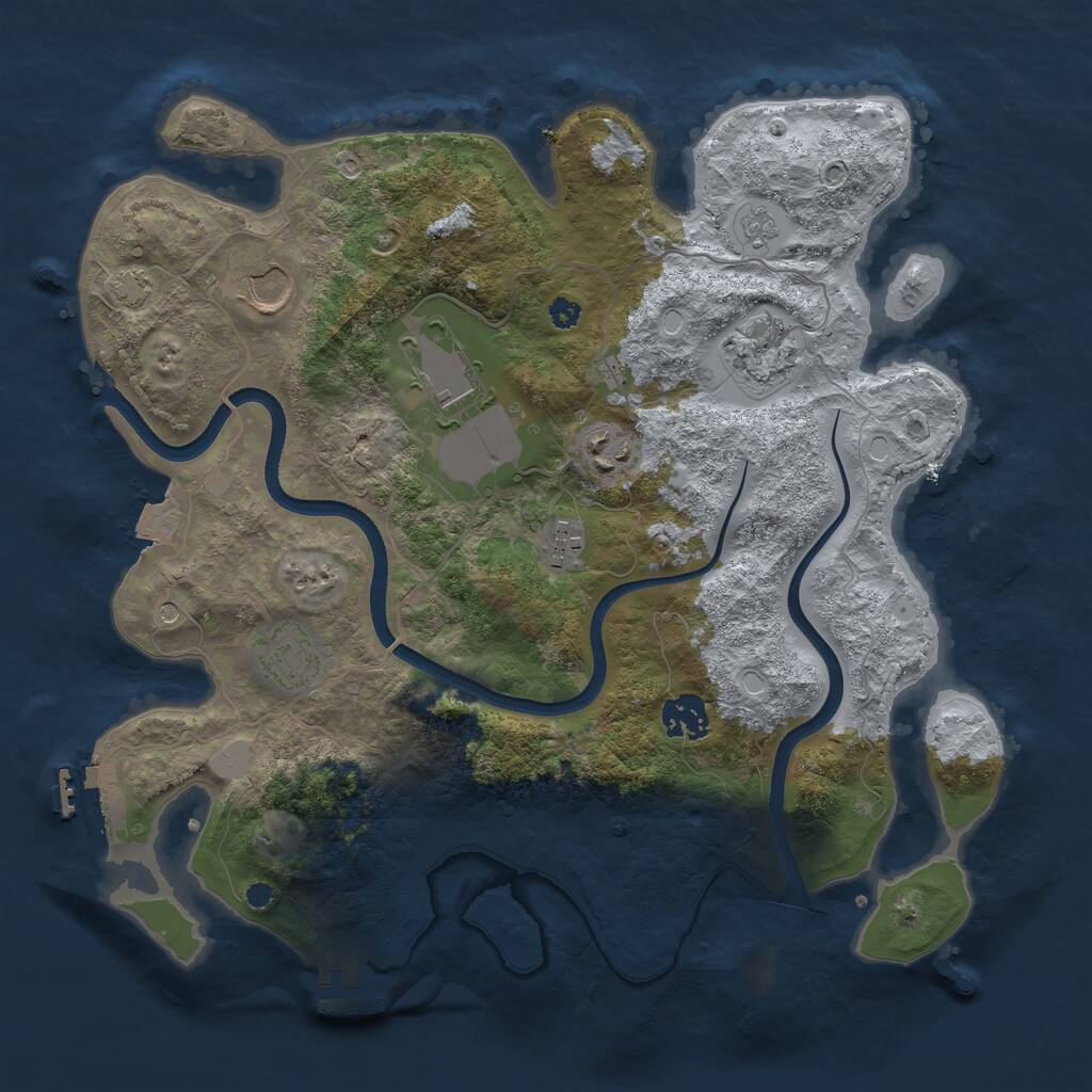 Rust Map: Procedural Map, Size: 3500, Seed: 69498984, 13 Monuments