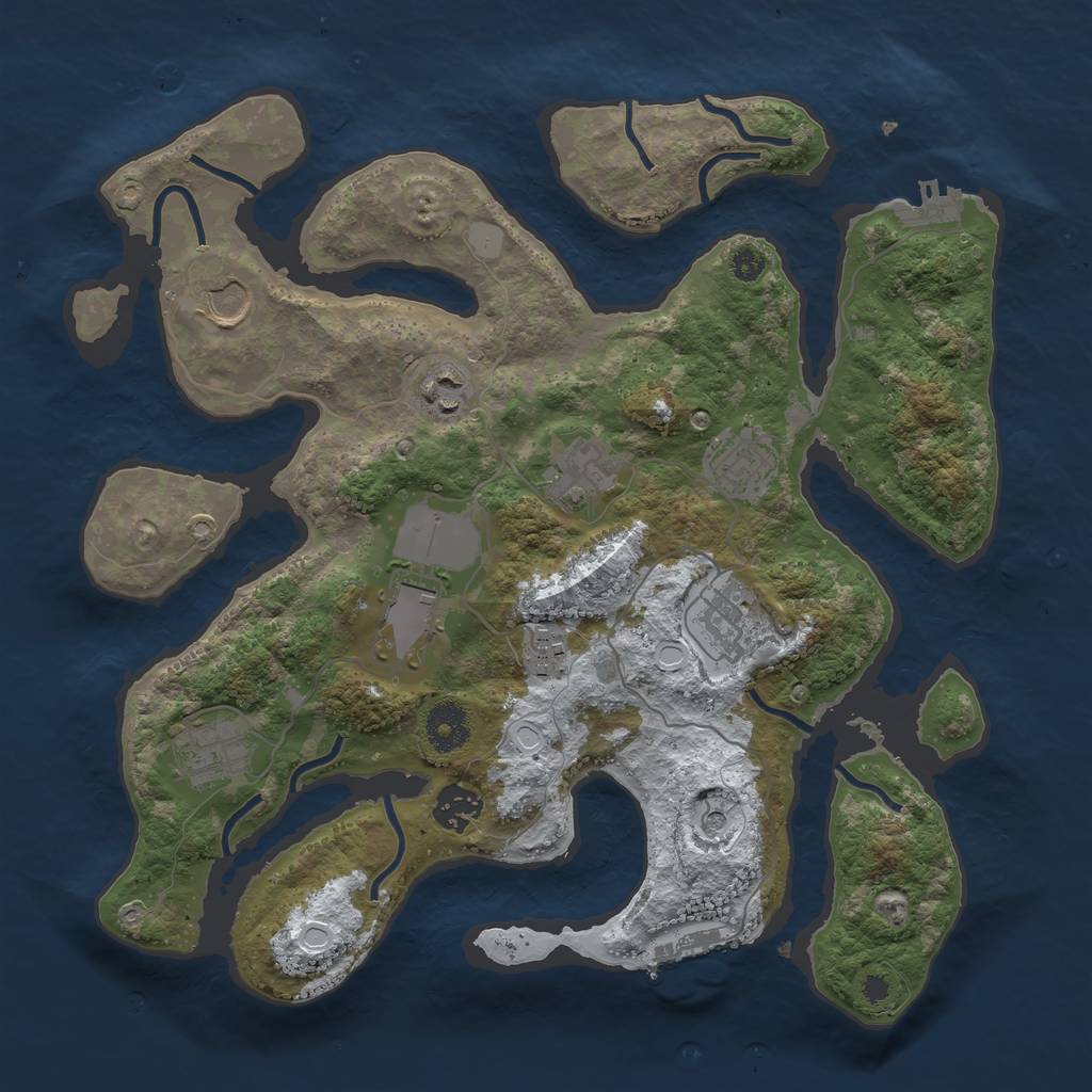 Rust Map: Procedural Map, Size: 3500, Seed: 6246779, 17 Monuments