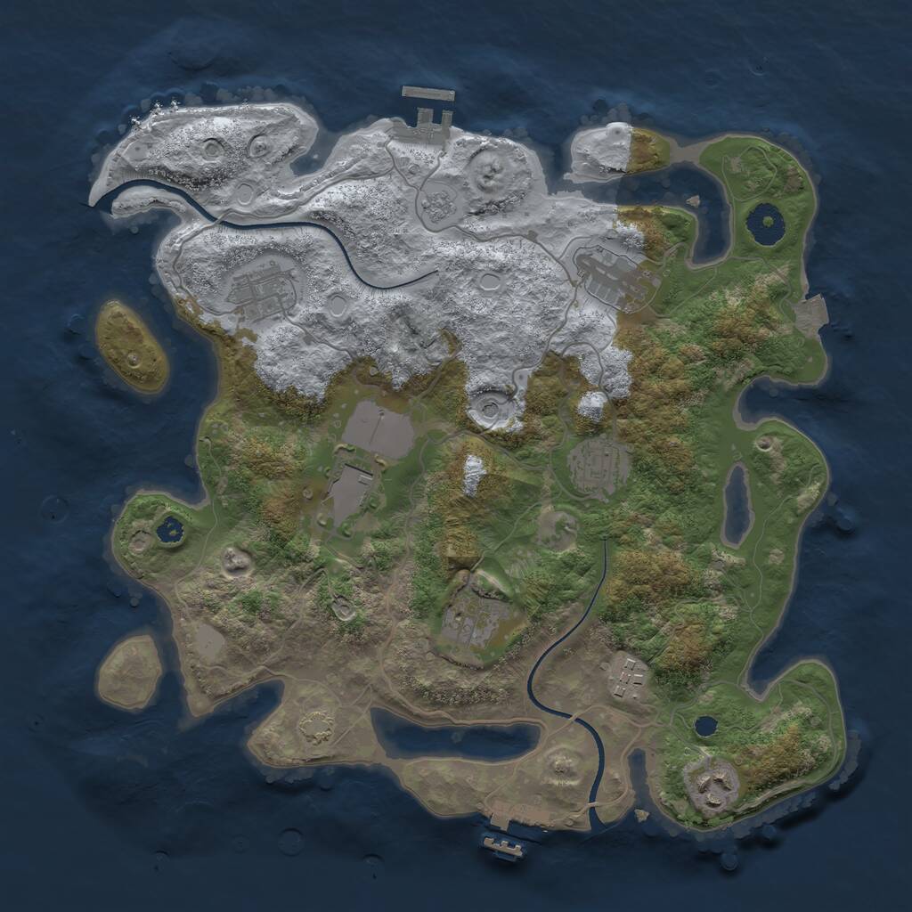 Rust Map: Procedural Map, Size: 3500, Seed: 3087552, 13 Monuments