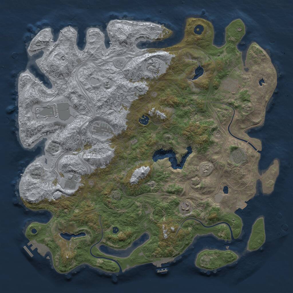 Rust Map: Procedural Map, Size: 4500, Seed: 4175469, 15 Monuments